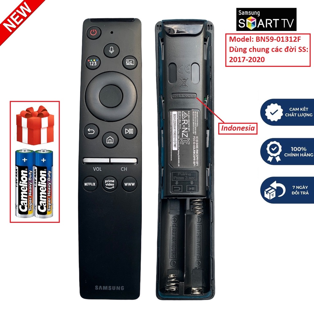 Điều khiển tivi vi samsung giọng nói Smart thông minh hàng chính hãng Indonesia BN59-01312F các dòng TU-2020: T4500, T65