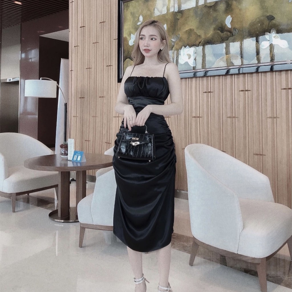 Đầm thiết kế ôm body Maxi 2 dây cao cấp dự tiệc cưới D155 Four Fashion | BigBuy360 - bigbuy360.vn