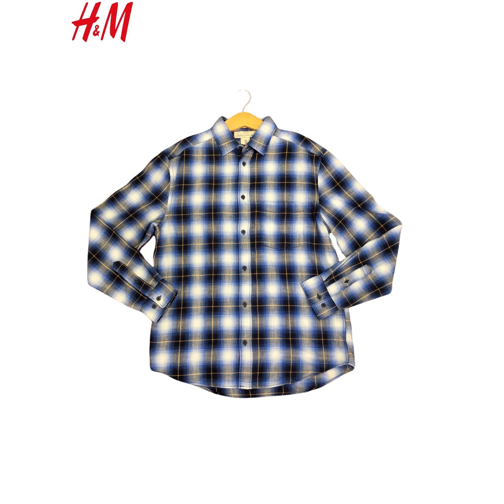 ÁO SƠ MI NAM DENIM KẺ HM SĂN SALE