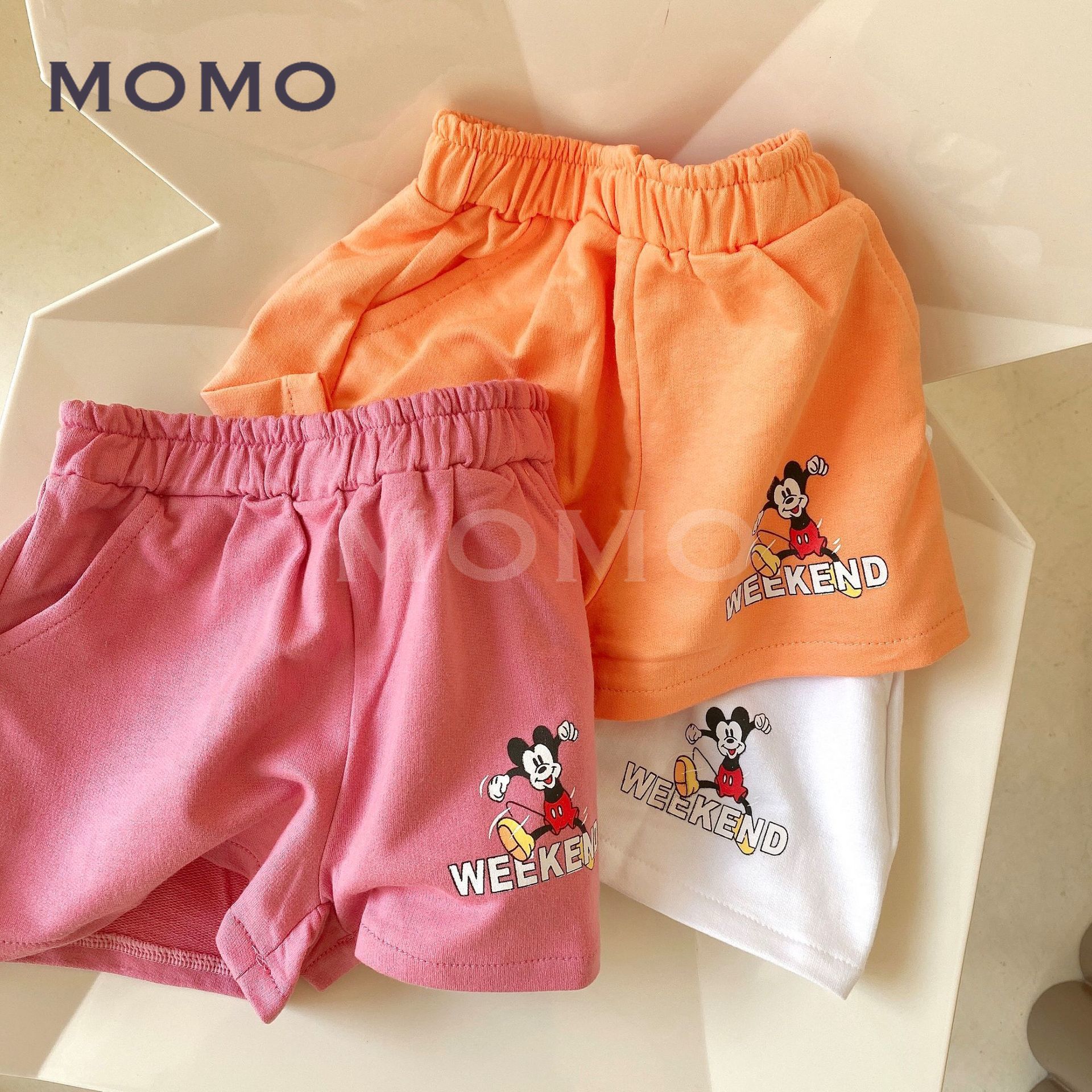 Quần Short Cotton Lưng Thun In Họa Tiết Hoạt Hình Xinh Xắn Dành Cho Bé 1-8 Tuổi