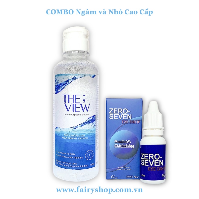 COMBO Nước Ngâm The View Và Nước Nhỏ Mắt ZeroSeven Cao Cấp Cho Kính Áp Tròng FAIRY SHOP CONTACT LENS