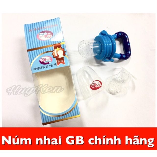 Túi nhai ăn dặm chống hóc GB Hàn Quốc cho bé (tặng kèm 1 núm, có tem phụ)