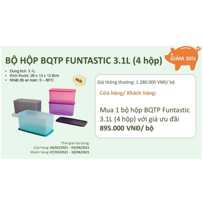 Bộ trữ mát Freshia / Funtastic four 3.1L / Stak n stor / Coolmate / midi deco Tupperware | BigBuy360 - bigbuy360.vn