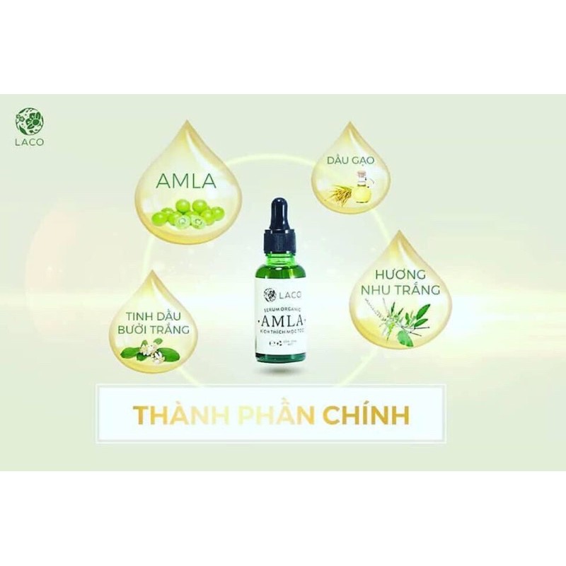 SERUM THẢO DƯỢC KÍCH THÍCH MỌC TÓC ORGANIC AMLA LACO 30ML