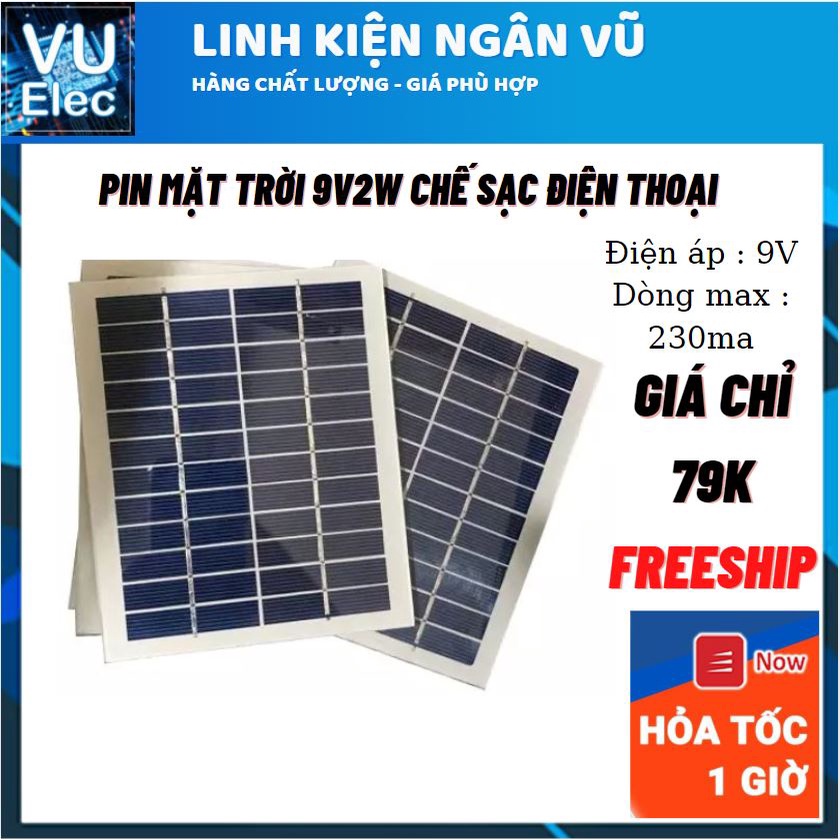 Tấm pin năng lượng mặt trời 9V 2W NLMT