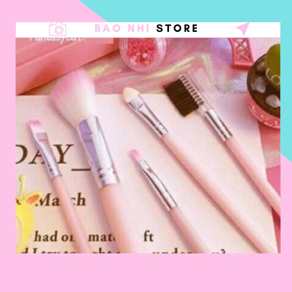 Bộ 5 Cọ Makeup Trang Điểm Hồng Xinh Xắn Cho Các Bạn Gái 1261 BẢO NHI SHOP