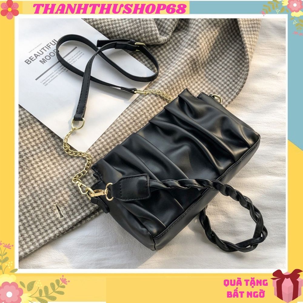 TÚI ĐEO CHÉO NỮ DA NHÚM DÂY XOẮN TTS 499