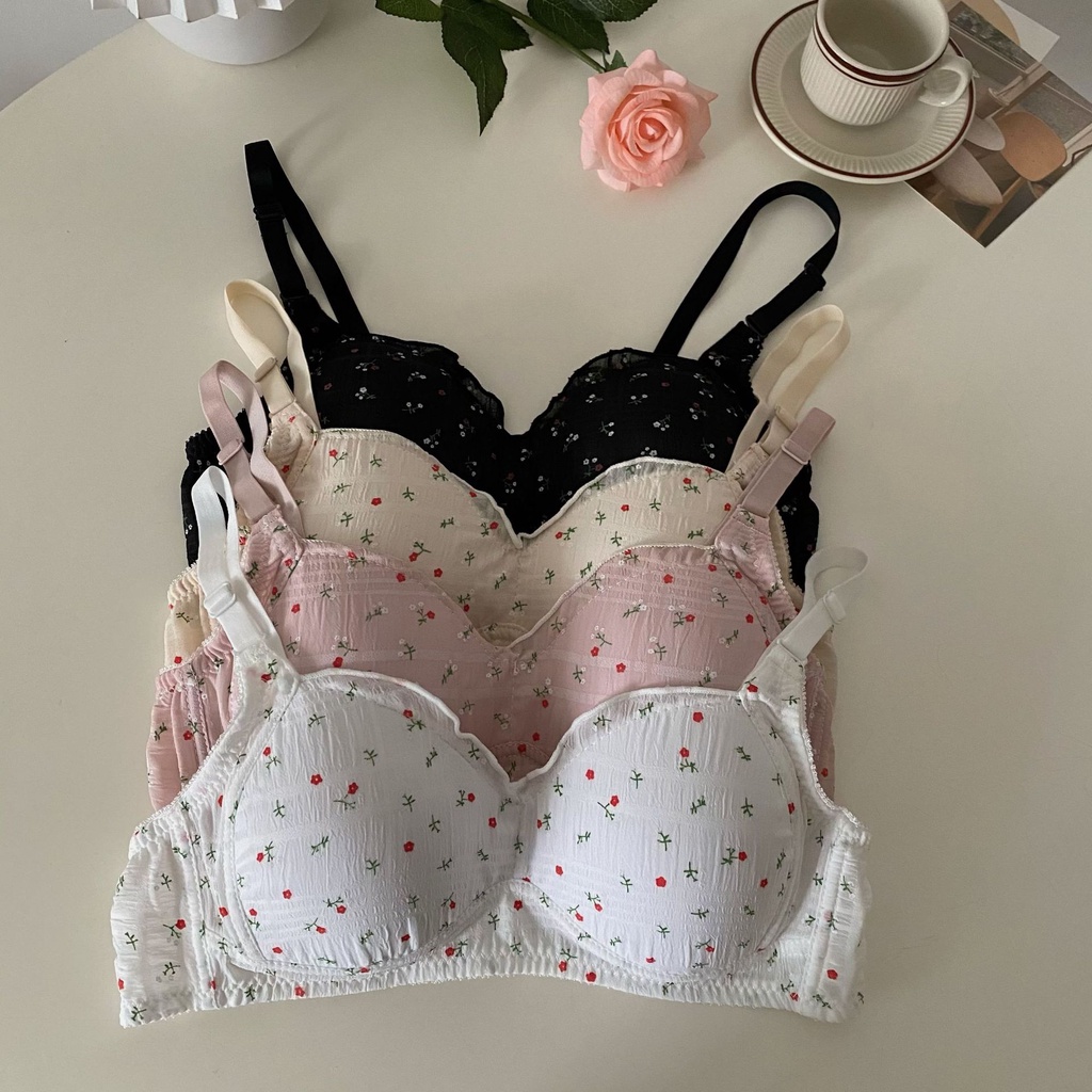 Áo Ngực Không Gọng Họa Tiết Hoa Ngọt Ngào Mới