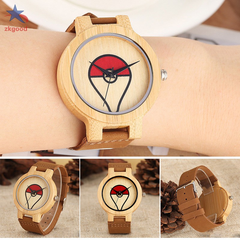 Đồng Hồ Quartz Mặt Tròn Trang Trí Hình Pokemon