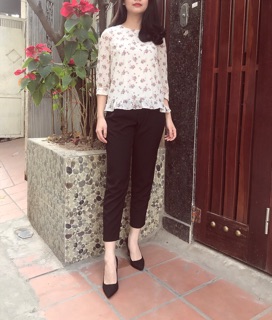Áo peplum hoa
