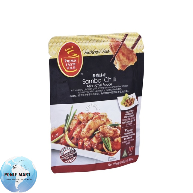 Gói gia vị sốt  Sambal Chili Singapore Primataste 80gr