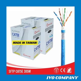 1m Cáp Mạng Golden Link Platinum SFTP CAT 5E (Màu Xanh Dương)