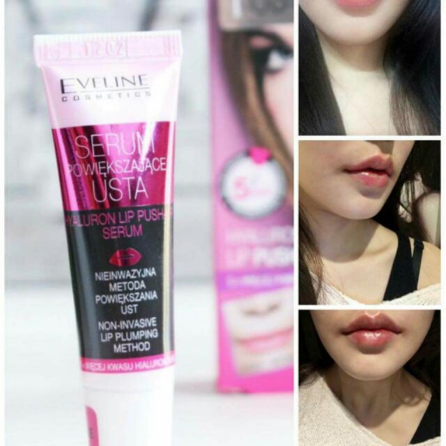 Serum làm căng và dưỡng môi Hyaluron Lip Push-up Serum Eveline