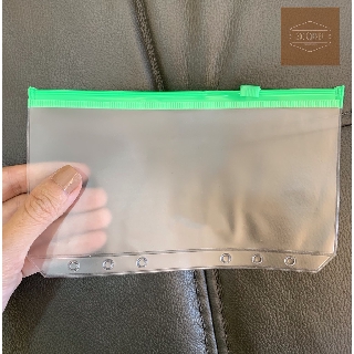 Túi zip 6 lỗ màu gắn sổ còng A5/A6