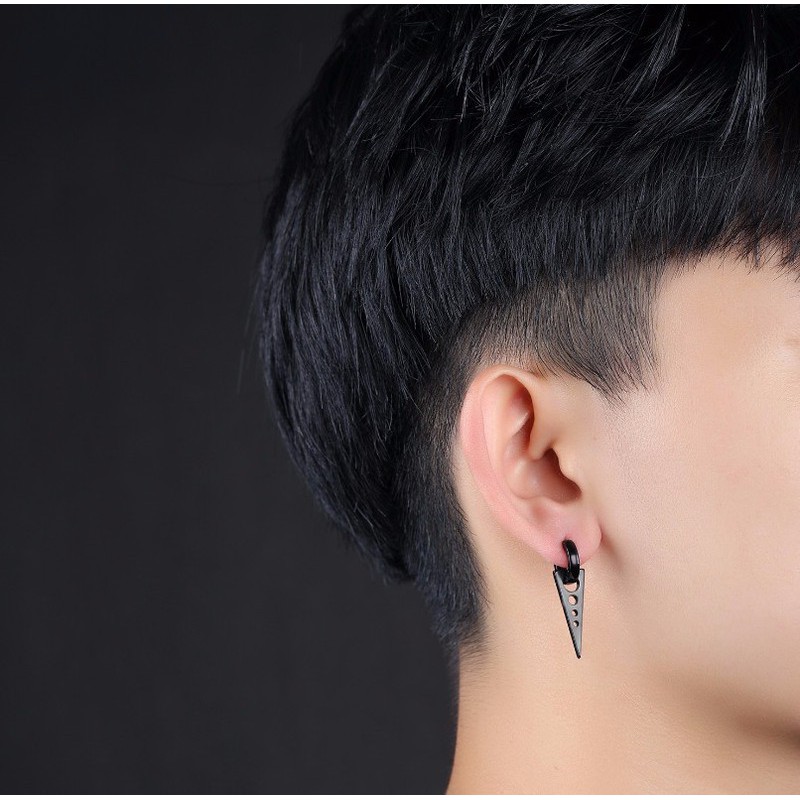 Bông Tai Nam Đeo Được 2 Kiểu Chất Liệu Titan Cao Cấp TT 0858 - 1 cặp