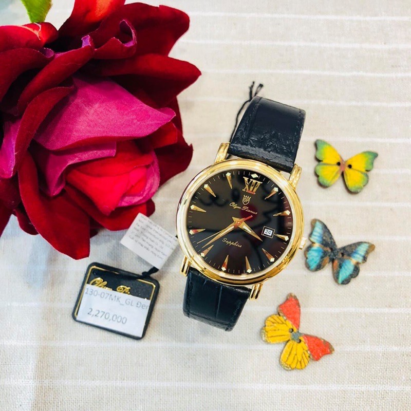 Đồng hồ nam mặt kính sapphire Olym Pianus OP130-07 OP130-07MK-GL đen