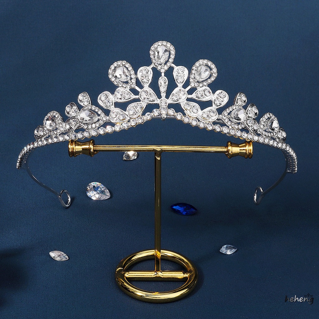 1 Băng Đô Cài Tóc Hình Vương Miện Có Đính Đá Cho Cô Dâu