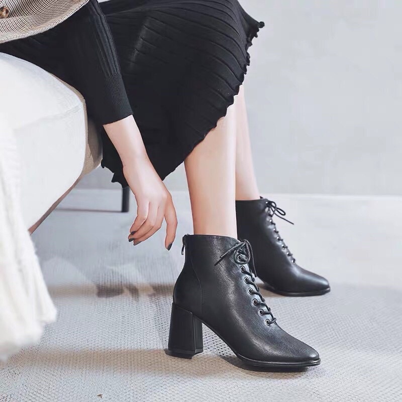 [Free Ship] Giày boot nữ cổ cao da lỳ 7cm siêu hot | BigBuy360 - bigbuy360.vn