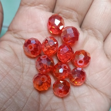 5/10/20 viên pha lê bánh cam màu đỏ size 10mm