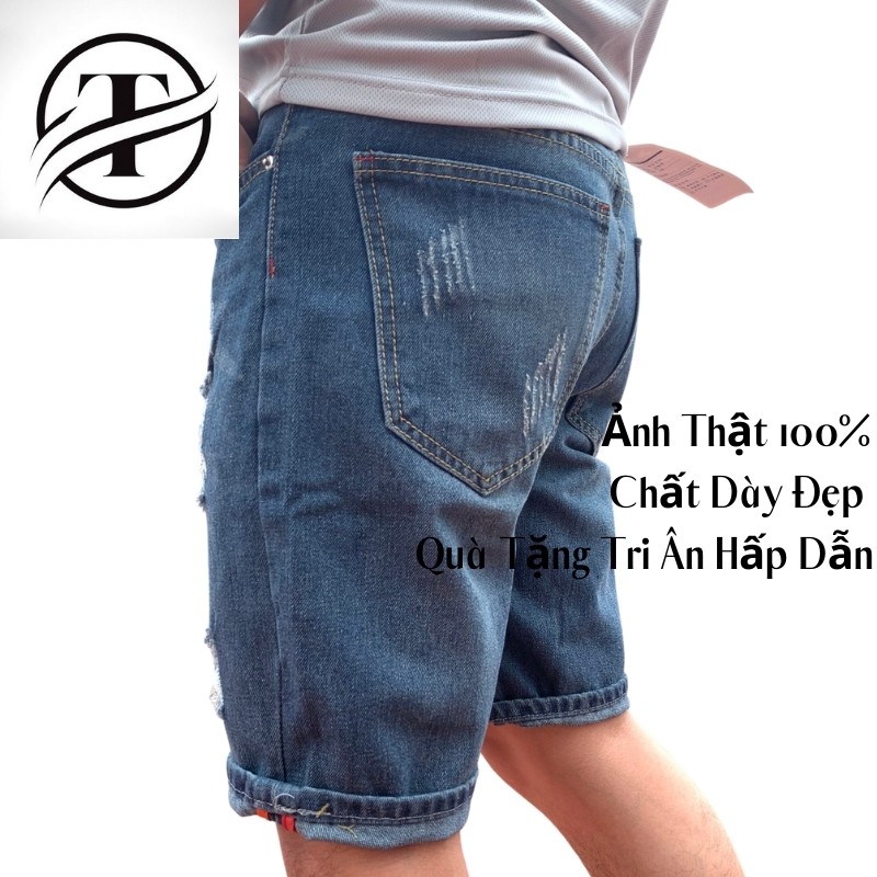 Quần Short Jean Nam Ảnh Thật 100%, Cam Kết Chất Lượng Cao Vải Mềm Siêu Co Dãn