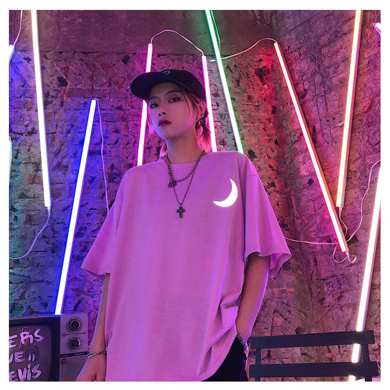 Áo thun Stee Phản Quang MOON Oversize Unisex Thesixpack