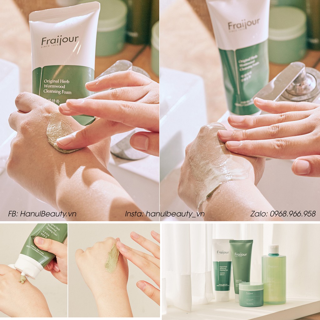 (Date 2023) FRAIJOUR Sữa Rửa Mặt Thảo Mộc Original Herb Wormwood Cleansing Foam 150ml | BigBuy360 - bigbuy360.vn
