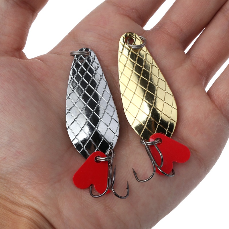 QQ Mồi Câu Cá Giả Bằng Kim Loại Cứng Kèm Móc Câu Màu Vàng / Bạc