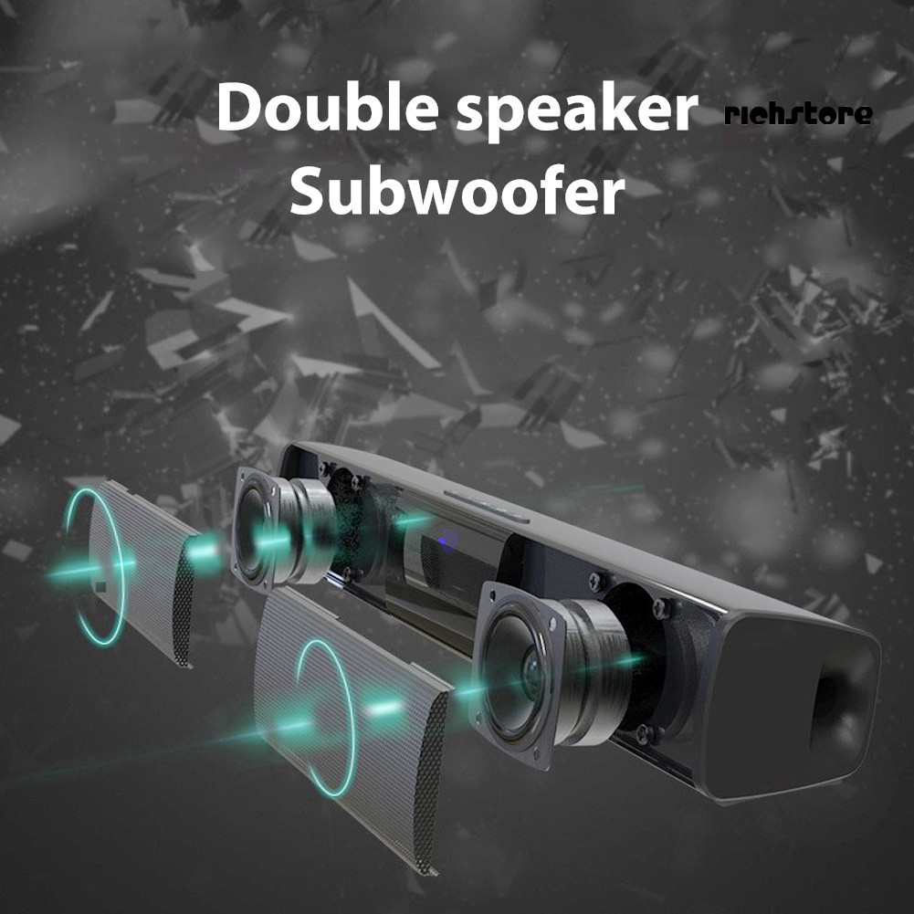 【Ready stock】 Home Theater Long Soundbar FM Radio Subwoofer Stereo Wireless Bluetooth Speaker