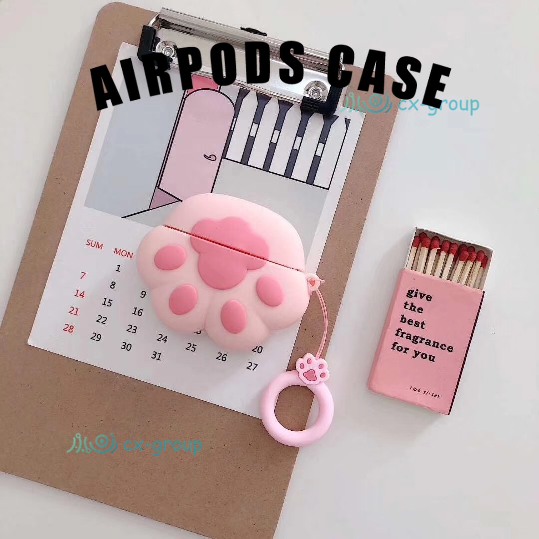 Ốp lưng Cute Cat paw bluetooth headset protective case for airpods 1/2 pro colorful Wireless Headphones  silicone airpods  casing cover