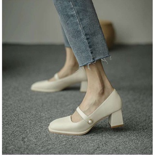 Giày búp bê gót vuông 5cm (có ảnh thật)