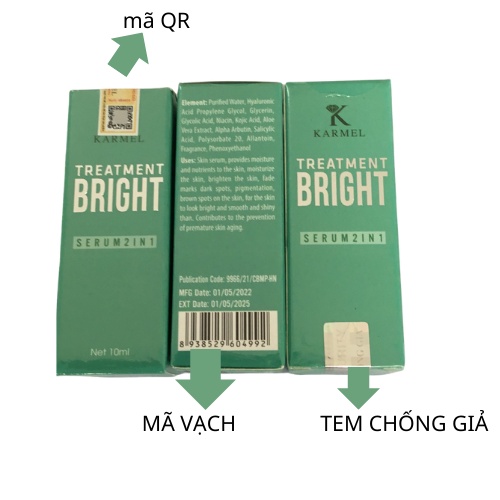 Combo serum karmel sạch mụn ẩn, mụn đầu đen, hết thâm và sáng đều mầu da