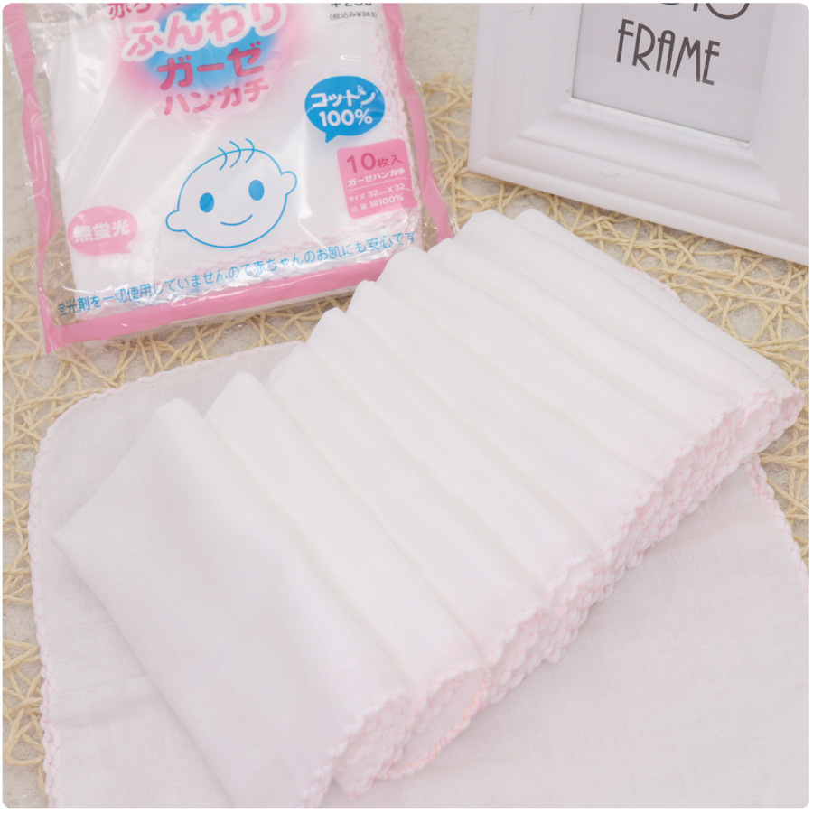 Khăn tay cotton mềm mại màu trơn kích thước 32x32 chuyên dụng dành cho bé