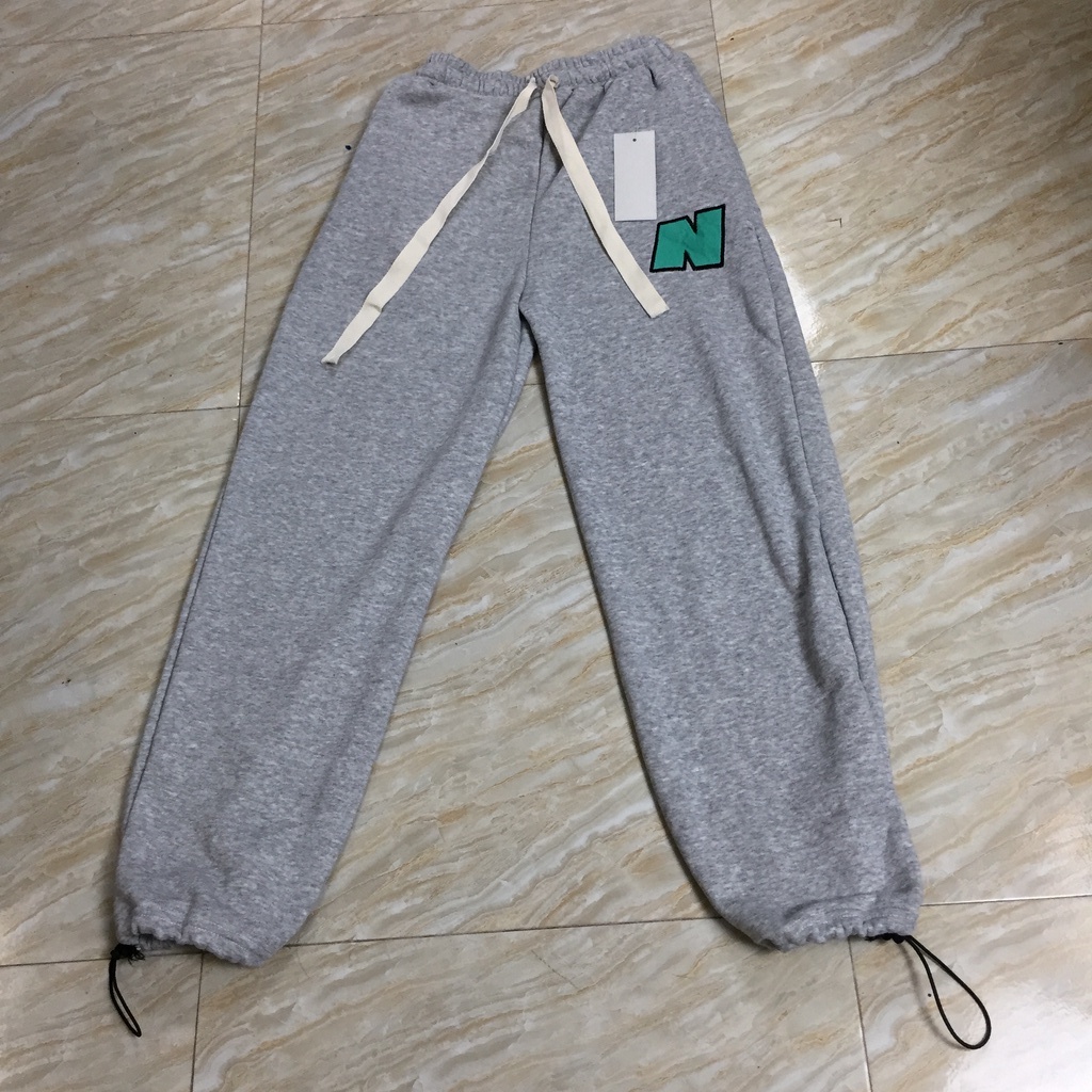 Quần Ống rộng suông nữ Chất nỉ T268 Phối Dây Rút Trendy Ullzang Unisex Nam Nữ