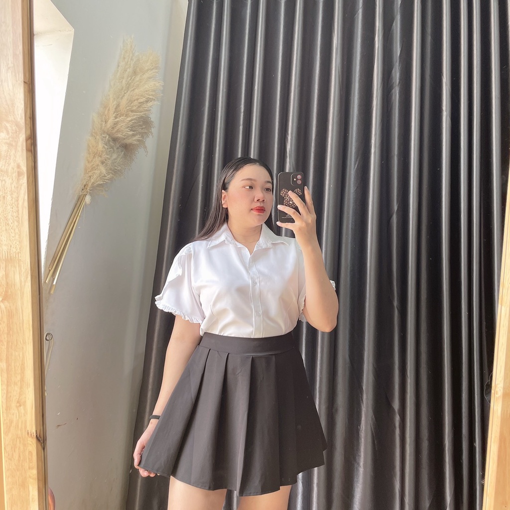 Áo Sơ Mi Kiểu Bigsize Tay Búp Dễ Thương, Sơ Mi Công Sở Lên Phom Cực Xinh MÃ SM BÚP