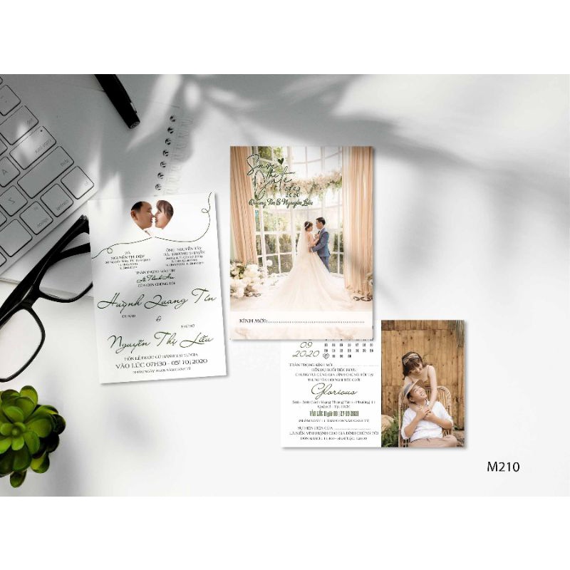 thiệp cưới in hình cô dâu chú rể