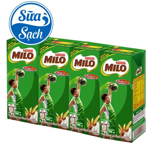 [GIÁ TỐT] Lốc 4 hộp Thức Uống Lúa Mạch Milo Hộp 180ml/115ml