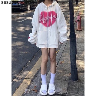 Áo Hoodie Mỏng Thêu Hình Trái Tim Phối Khóa Kéo Xinh Xắn Cho Nữ