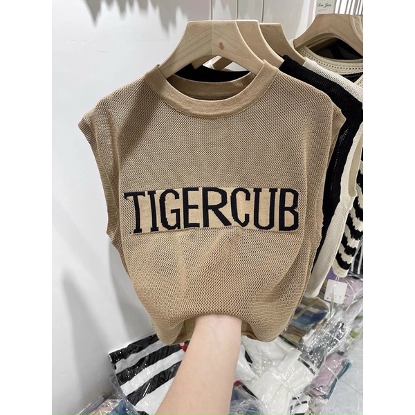 Áo len lưới tay hến Tigercub cổ tròn Quảng Châu A028
