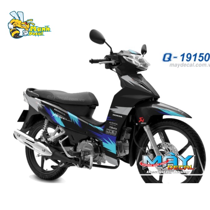 Ten rời xe wave blade 110 HKS dán xe đen