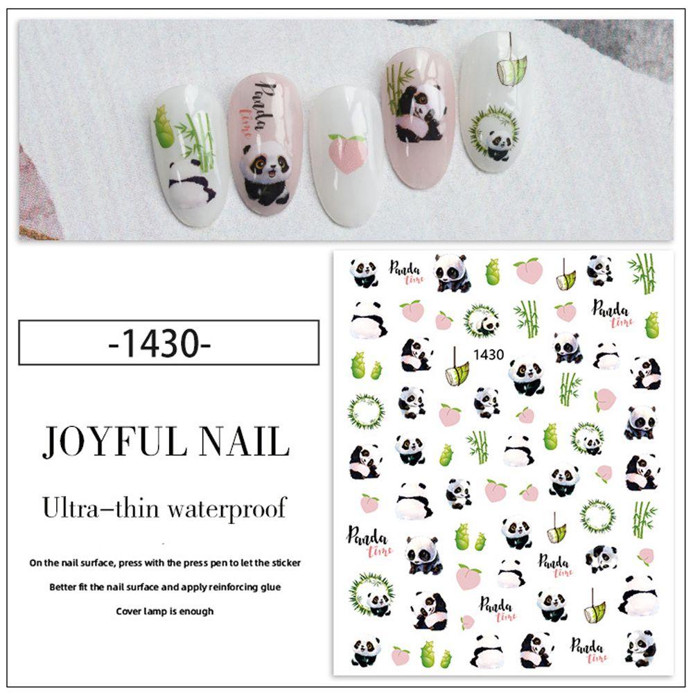 MOCHO Miếng Dán Trang Trí Móng Tay 3D Hình Gấu Trúc Chống Nước