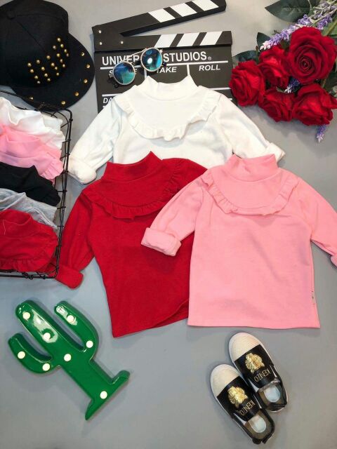 Áo cotton len cổ 3p