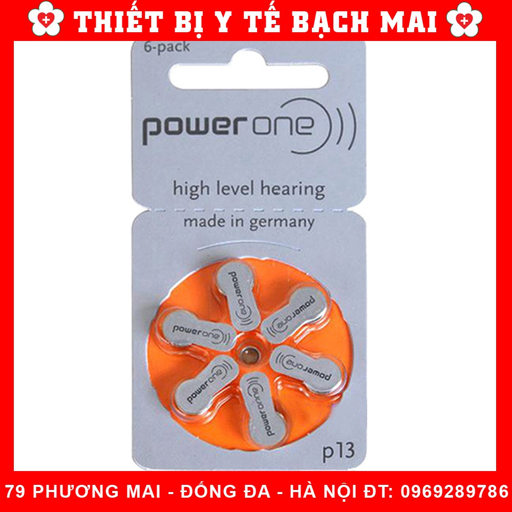 Pin Máy Trợ Thính Power One P13, P675, P312, P10 Vỉ 06 Viên