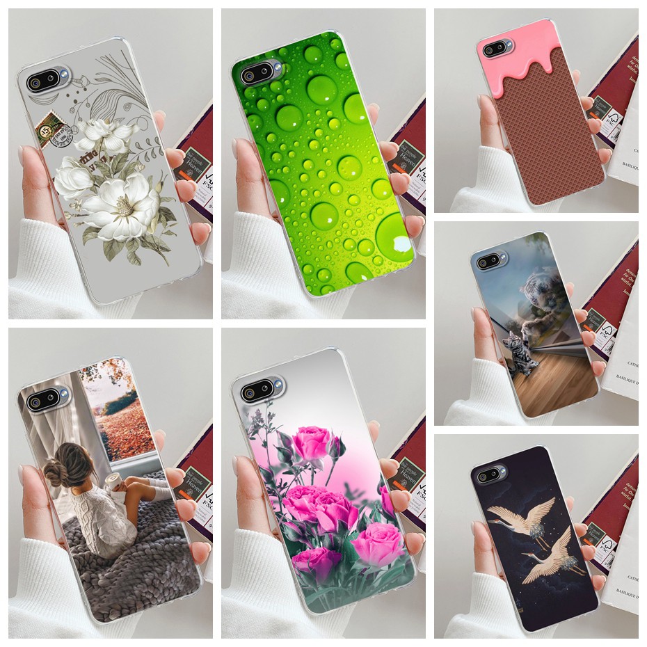 Ốp điện thoại nhựa dẻo họa tiết hoa lá thích hợp Oppo Realme C2