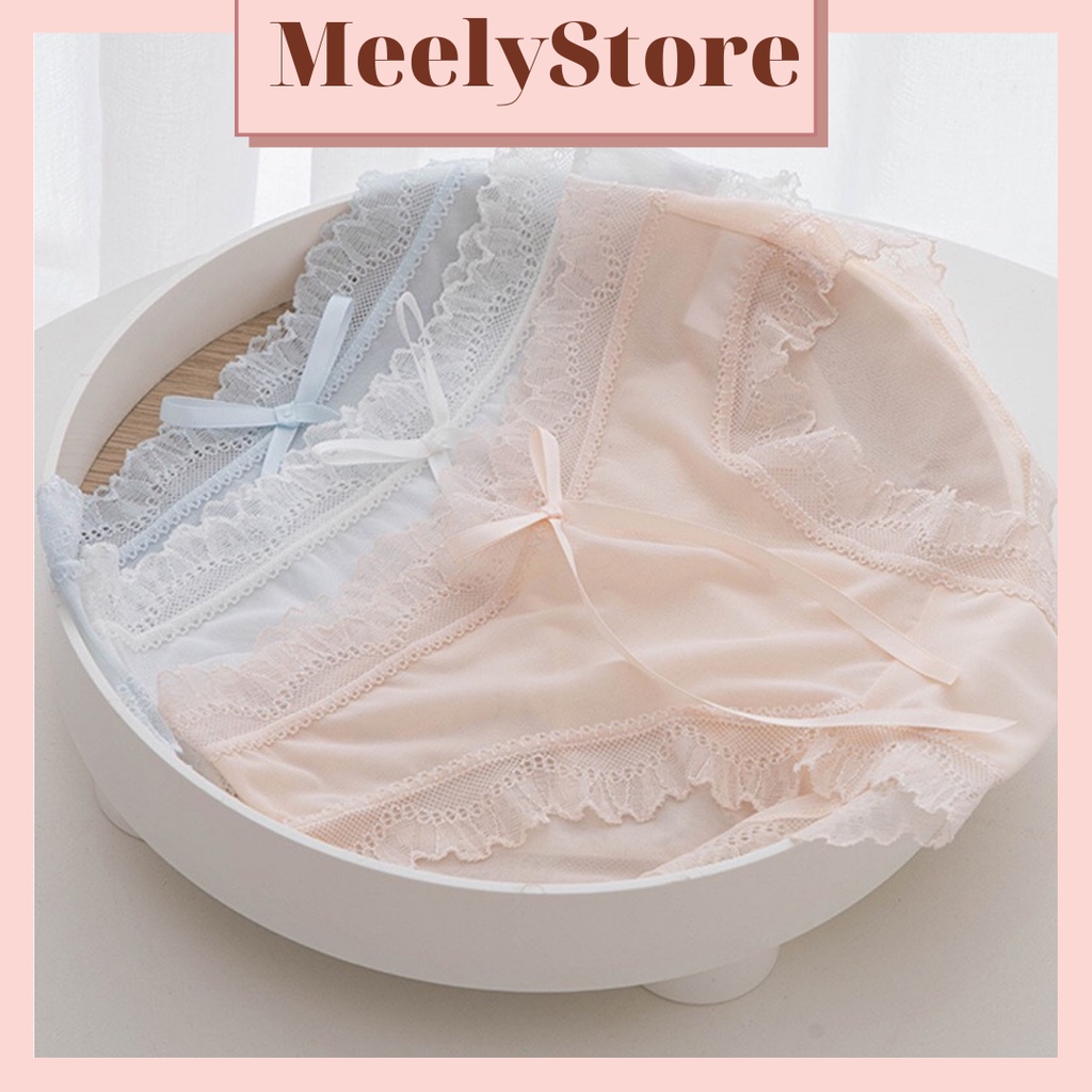 Quần Lót Ren Sexy PhốI Voan Nữ Cao Cấp  Quần Chip Dễ Thương Cạp Vừa Nâng Mông Chât Liệu Ren Xuyên Thấu Gợi Cảm  -h1026