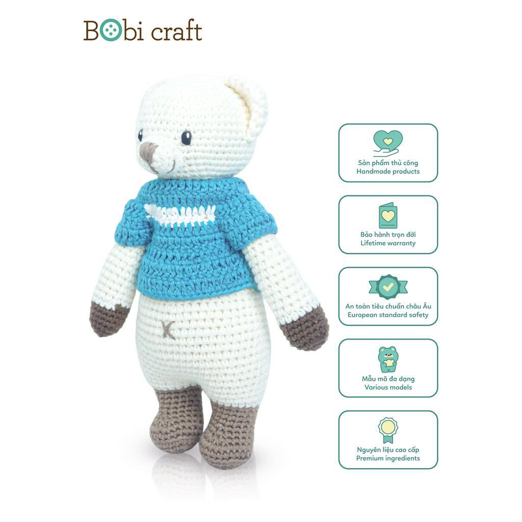 [Fullbox-bảo hành trọn đời] Thú bông len Bobicraft - Gấu Bobbie đứng (M) - Bô màu - Đồ chơi an toàn Quà tặng bé