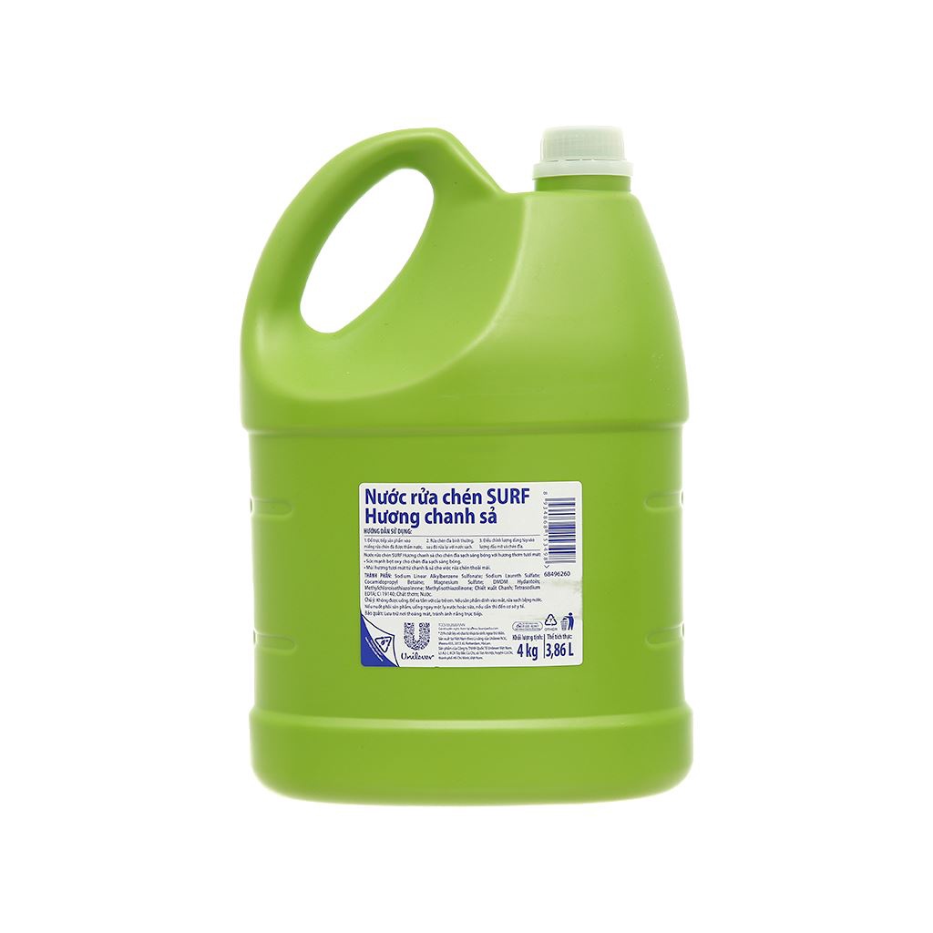 Nước rửa chén Surf hương tắc/chanh sả dịu nhẹ can 3.8kg