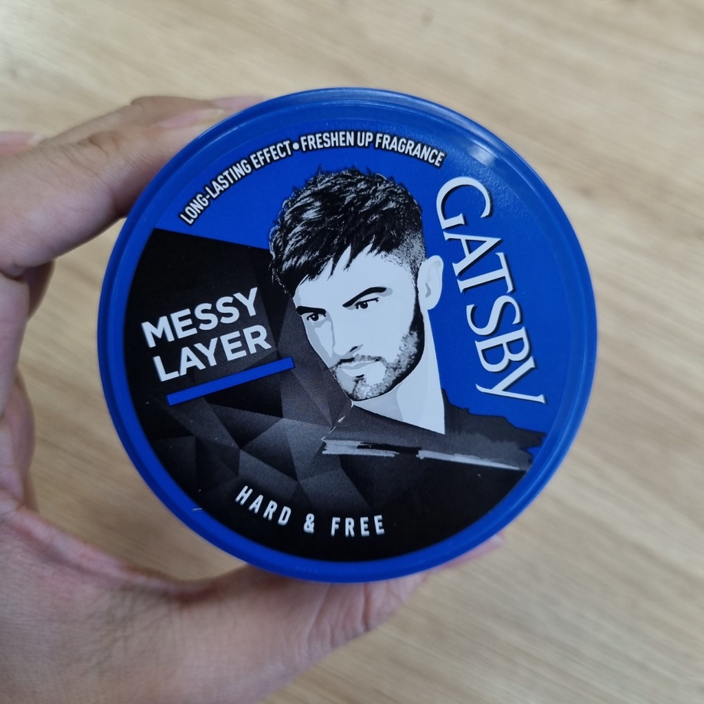 Sáp Vuốt Tóc Nam GATSBY MESSY SCRUNCH LAYERED - xáp vuốt tóc 75g - sáp tạo kiểu tóc màu xanh