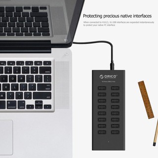 Thiết bị cắm sạc usb 2.0 16 cổng orico h1613 có đầu cắm nguồn