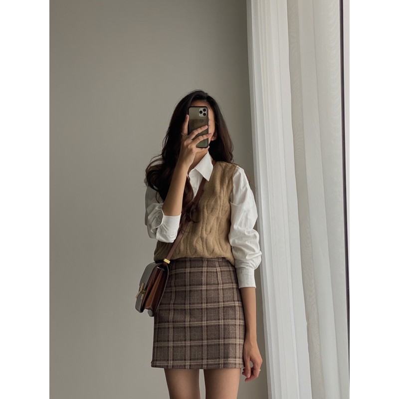 chân váy caro chất dạ 531 | BigBuy360 - bigbuy360.vn