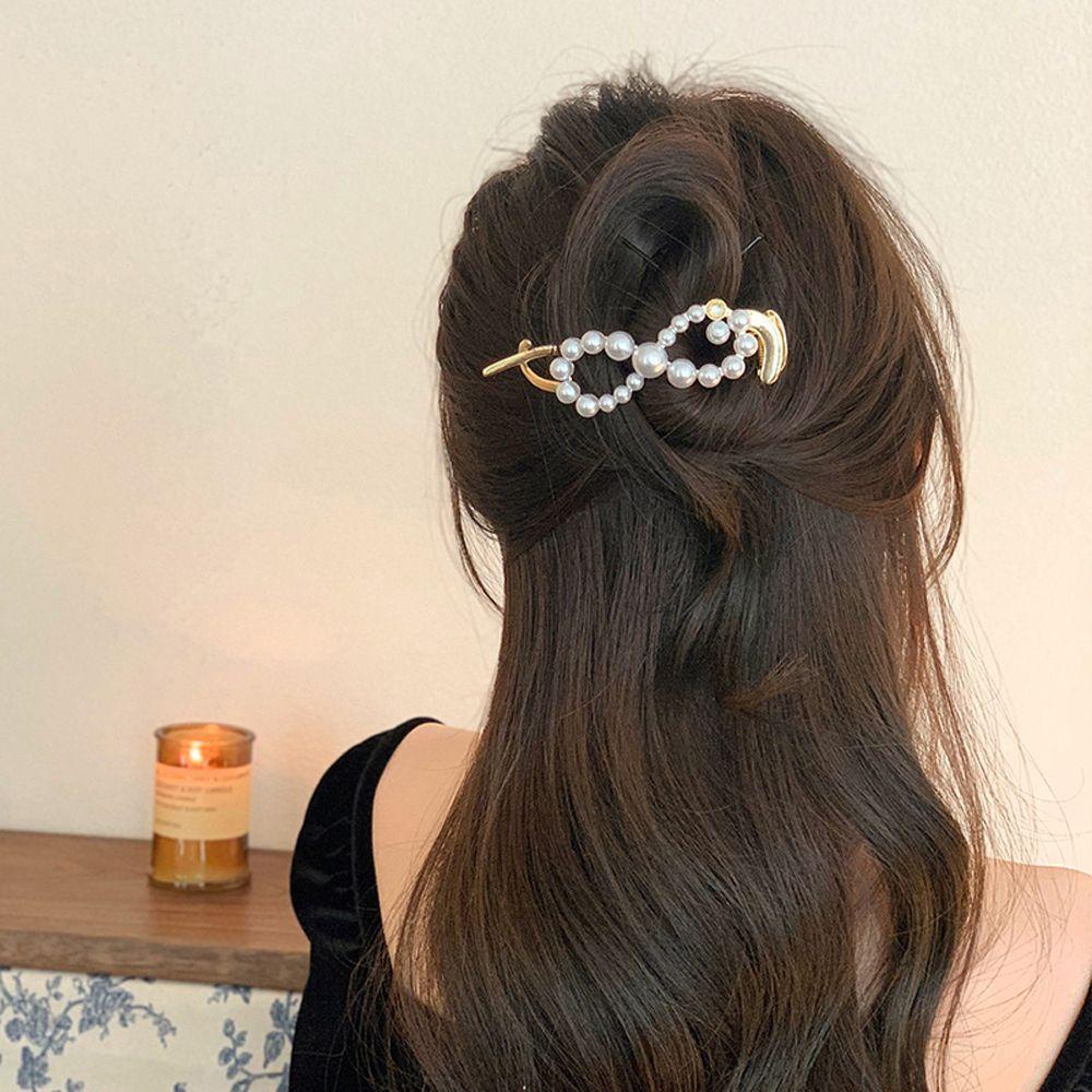 Kẹp Tóc Đuôi Ngựa Hình Quả Chuối Màu Ngà Thời Trang Cho Nữ Giá Đỡ